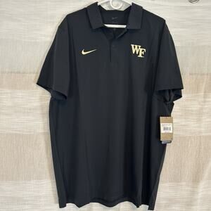 New Nike Dri Fit Wake Forest Men's Polo Shirt Size XL Black Short Sleeve NWT